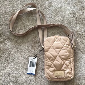Vera Bradley Tan Quilted Crossbody Bag with Adjustable Strap